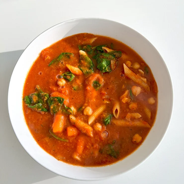 Low-Sugar Tomato Soup with Pasta