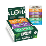Image of a variety box of Aloha Bars are great healthy travel snacks.