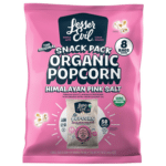 Image of a pink package of Lesser Evil Popcorn