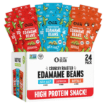 Image of a box with 3 varieties of Only Bean Edamame Snacks